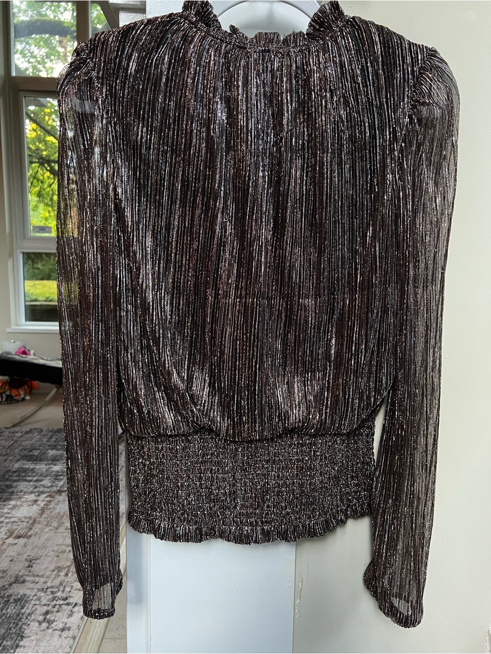 Joie high neck shimmer blouse - Picture 6 of 7